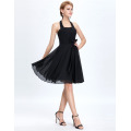 Grace Karin Halfter knielangen Chiffon schwarzes Abschlussballkleid CL2290-1